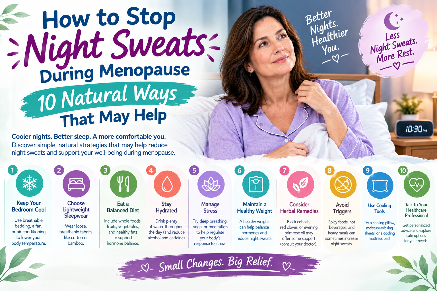 How to Stop Night Sweats During Menopause: 10 Natural Ways That May Help